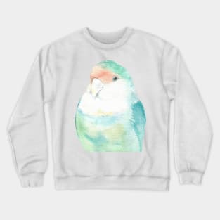 Lovebird watercolor portrait 2 Crewneck Sweatshirt